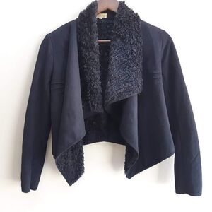 Vegan suede black formal jacket